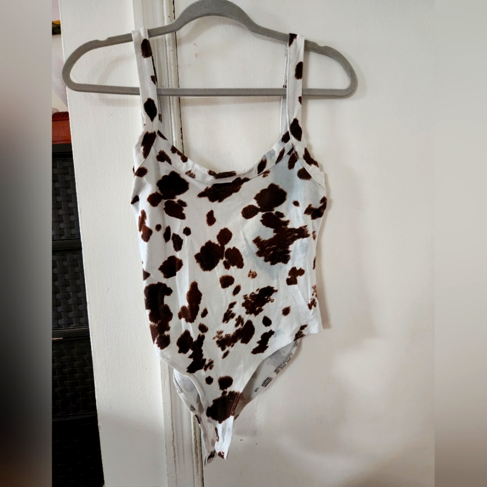 Cowhide print Forever 21 bodysuit